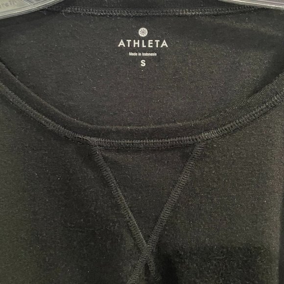 Athleta Long Sleeve Boxy Top Black Sz S - Picture 3 of 5